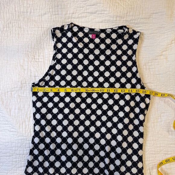 Vince Camuto navy & white polka dot dress women's size M Nordstrom - Picture 5 of 8